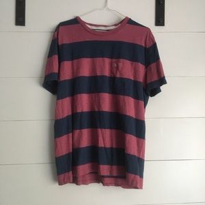 ABERCROMBIE PINK AND BLUE STRIPED SHIRT